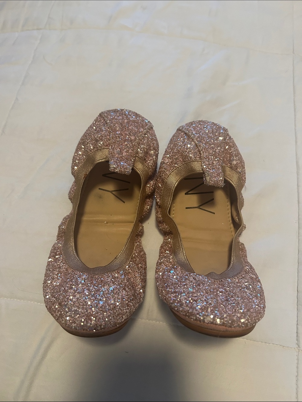 Women’s Glitter Ballet Flats - Pink